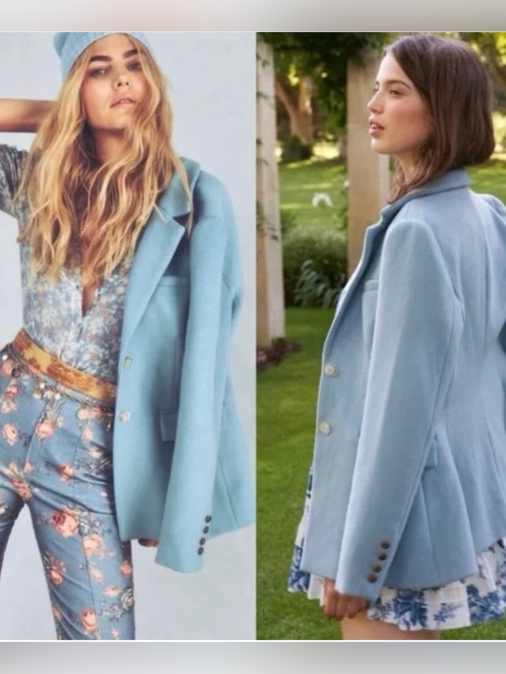 LoveShackFancy Lula blazer wool blend in Blue